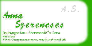 anna szerencses business card